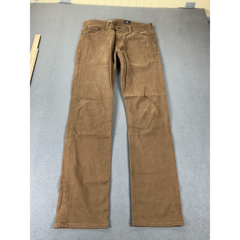 Adriano Goldschmied Pants Mens 31x32 Brown Slim Fit Corduroy Chino Stretch